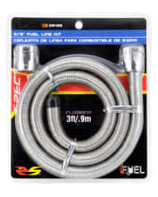 29498 3/8 x 3 Stainless Steel Flex Fuel Line Kit with Chrome Clamps SPE-29498 Spectre Performance 