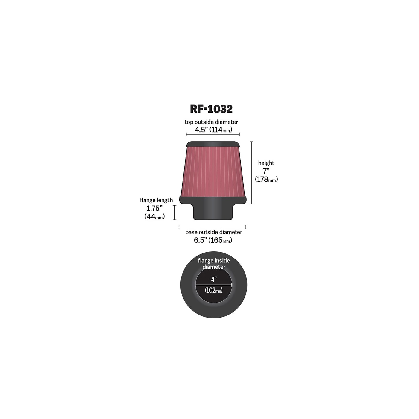 K/&N RF-1039 Universal Chrome Filter