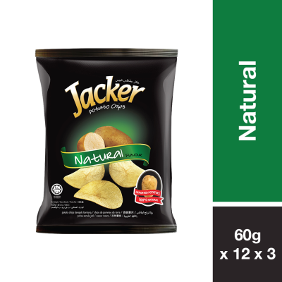JACKER POTATO CHIPS NATURAL 60G