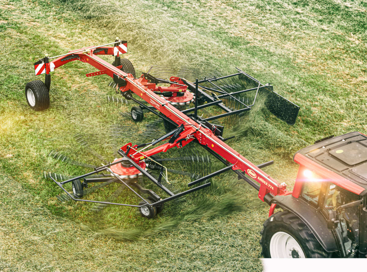 Double Rotor Rakes - VICON ANDEX 774, great maneuvreability and superb performance