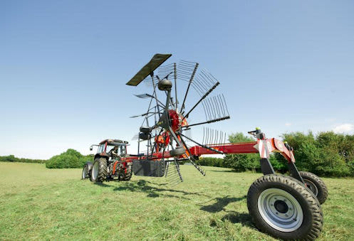 Double Rotor Rakes - VICON ANDEX 774, folded and prepared for transportation
