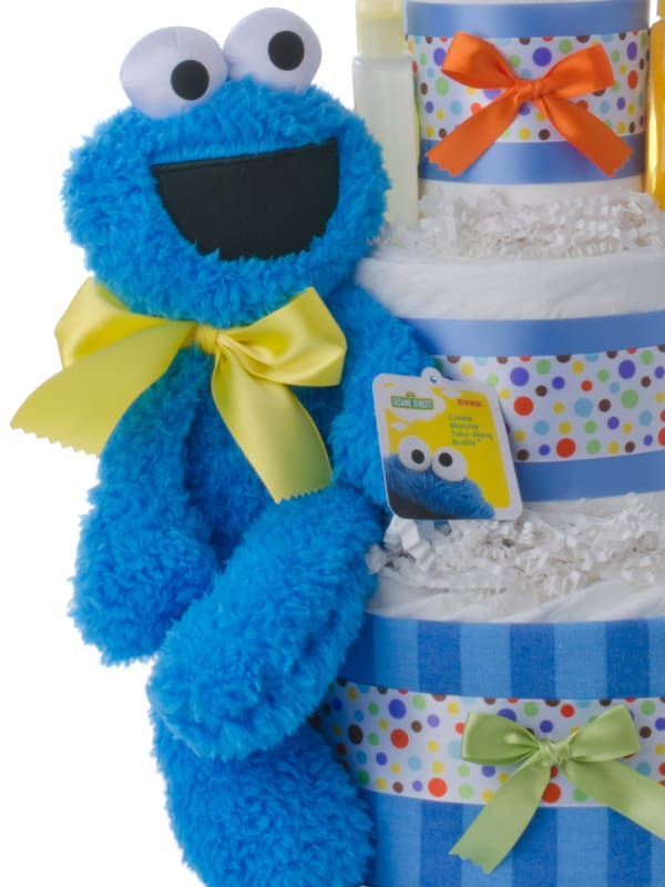 Cookie Monster Neutral Diaper Cake