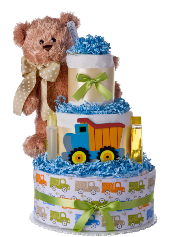 Lil Baby Cakes Bear and Truck Boys Three Tier