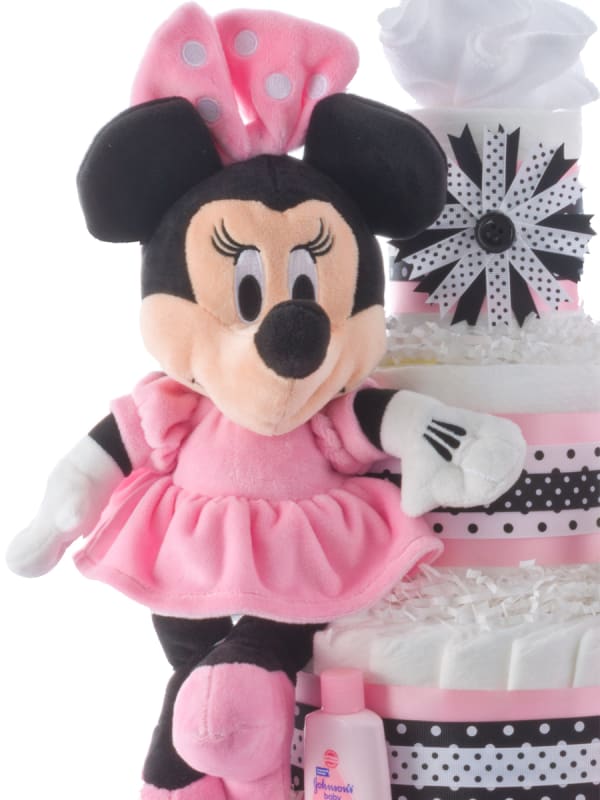 Minnie Mouse Diaper Cake for Girls