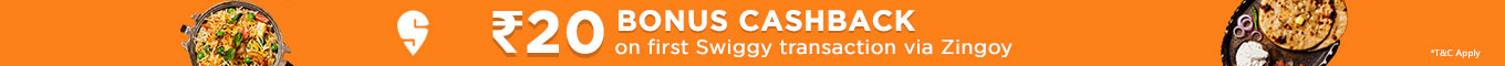 20 Bonus Cashback on first swiggy transaction