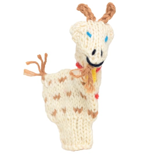 Fair Trade Goat Bright Organic Cotton Finger Puppet by Lucuma Designs