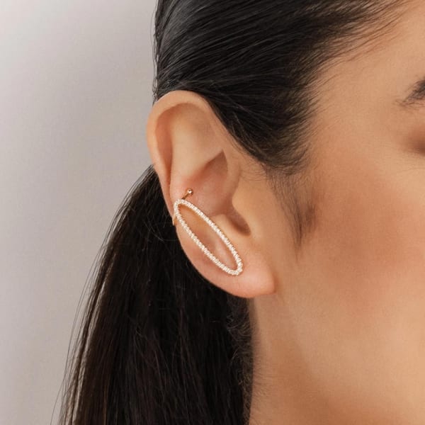 Brinco Rommanel Ear Cuff Piercing de Pressão 526799