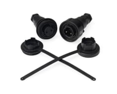 IP68 - Specified Pin Variant Plug and In-Line Socket and Caps Kit. Screw Connection. - 2-Pin