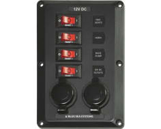 4 Position with 12V Sockets, BelowDeck Circuit Breaker Panel