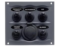 Compact Marine Waterproof Panel 5 Switch Blk (900-5WPS)