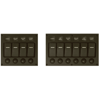 Streamline Water-resistant Switch Panel - 4P Curved Water-resistant LED with Circuit Breakers