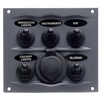 Compact Marine Waterproof Panel 5 Switch Blk (900-5WPS)