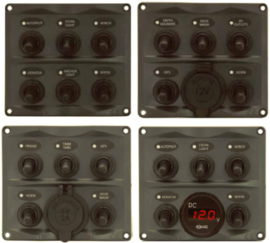 Toggle Switch Panels - With Digital Battery Gauge