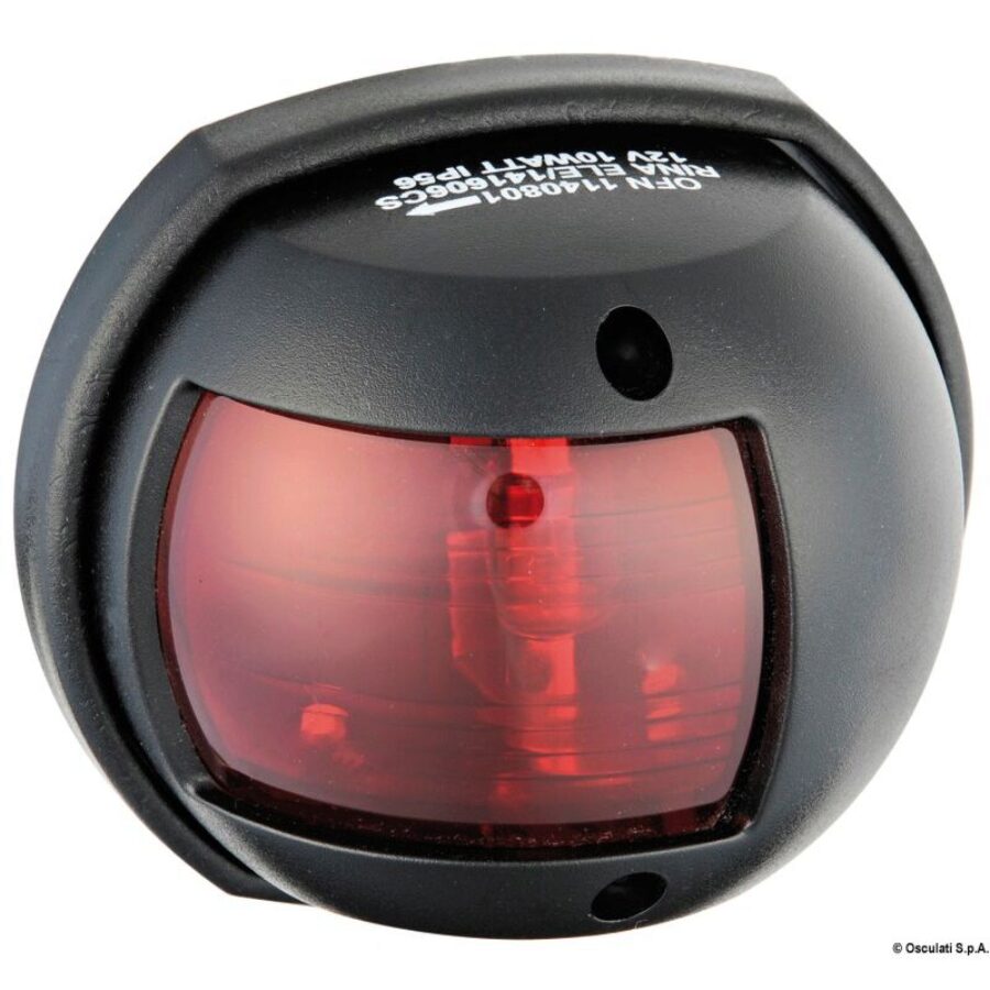 Sphera Design Navigation Lights up to 12 metres, RINA- and NMMA-certified - 112,5u00b0 left red - Grey RAL 7042
