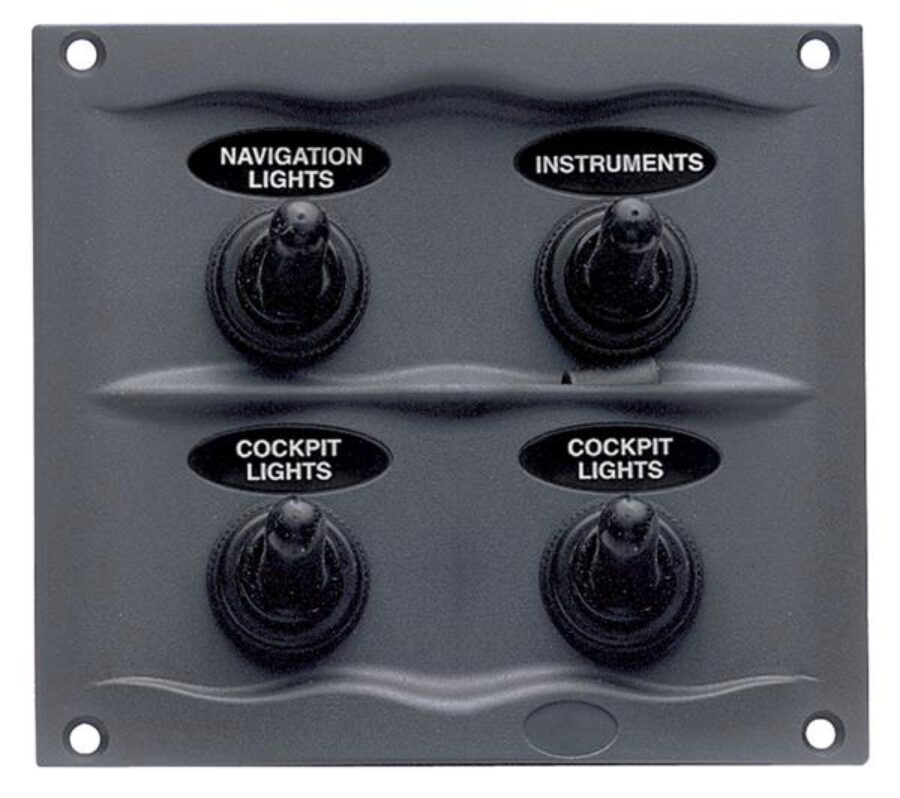 Compact Marine Waterproof Panel 4 Switch Blk (900-4WP)