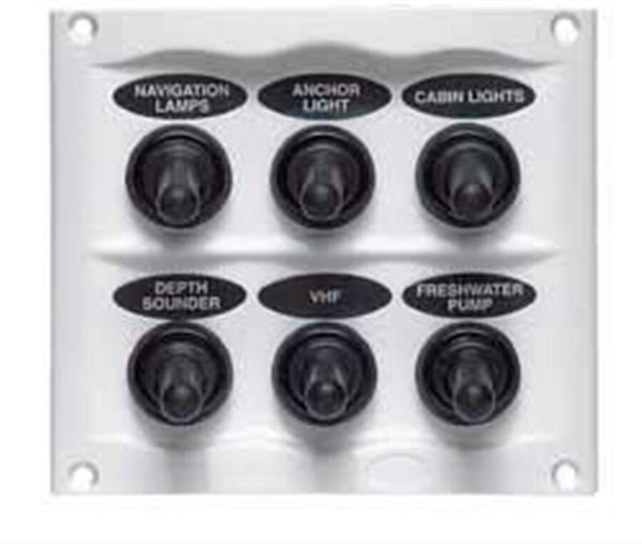 Compact Marine Waterproof Panel 6 Switch Blk (900-6WP)