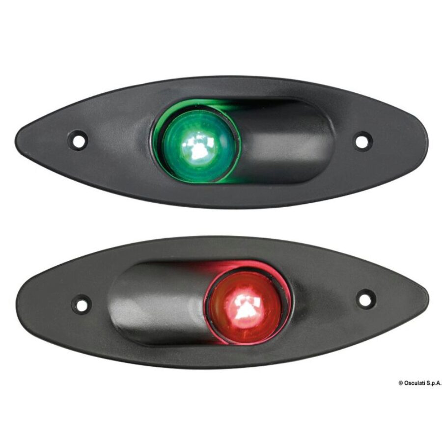 Built-in Side Navigation Lights made of ABS - 112,5u00b0 left red - White