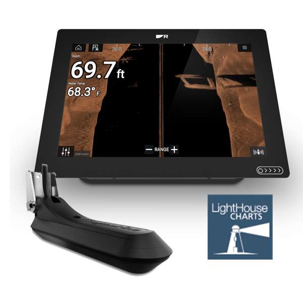 AXIOM+ 12 RV MFD With Integrated RealVision 3D Sonar and RV-100 Transducer and LightHouse Download Chart (E70639-03-202)
