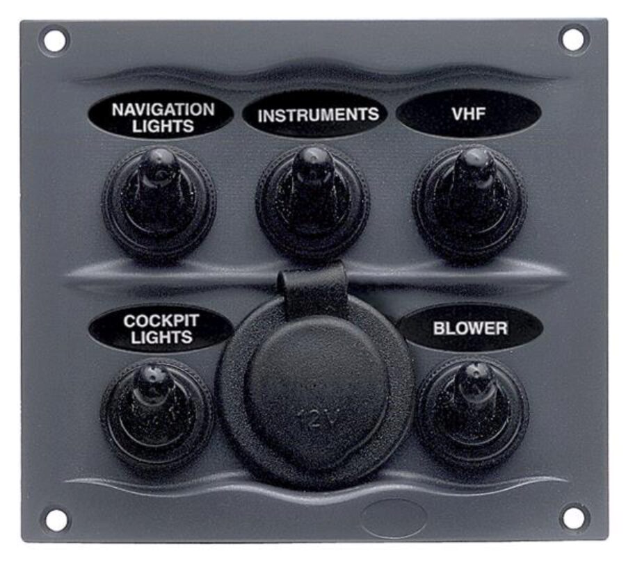 Compact Marine Waterproof Panel 5 Switch Blk (900-5WPS)
