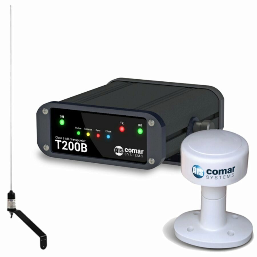 T200B Class B AIS Trans AG100 GPS & AV100 S/steel Whip Ant