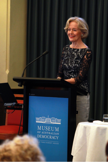 Governor-General Her Excellency Ms Quentin Bryce AC opening the Women, Leadership and Democracy in Australia conference at the Museum of Australian Democracy at Old Parliament House, 1 December 2011.
Photograph courtesy of Government House