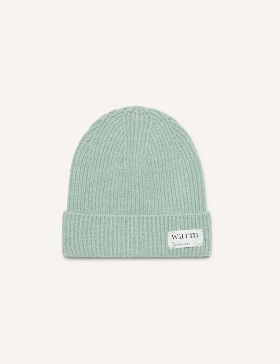 Mint Ribbed Knitted Beanie