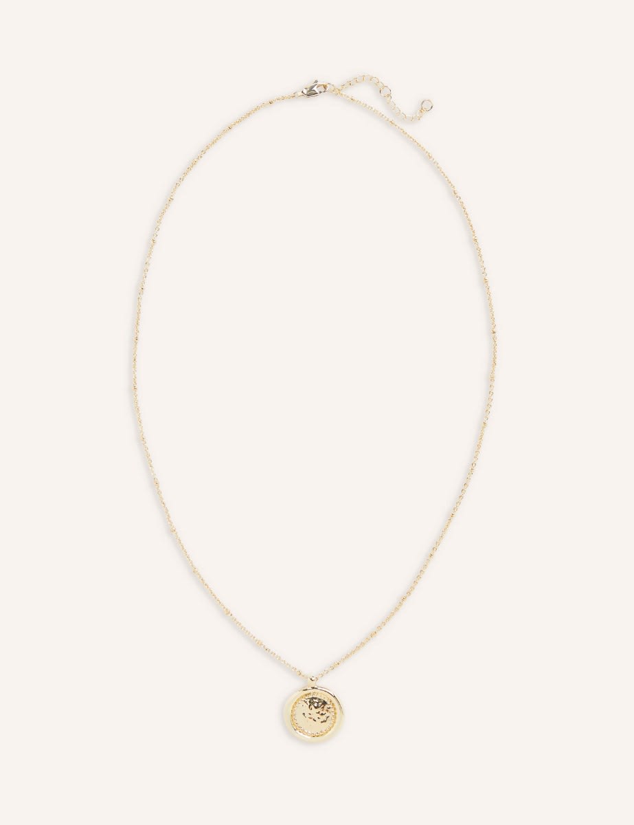 Amy Gold Hammered Disc Necklace