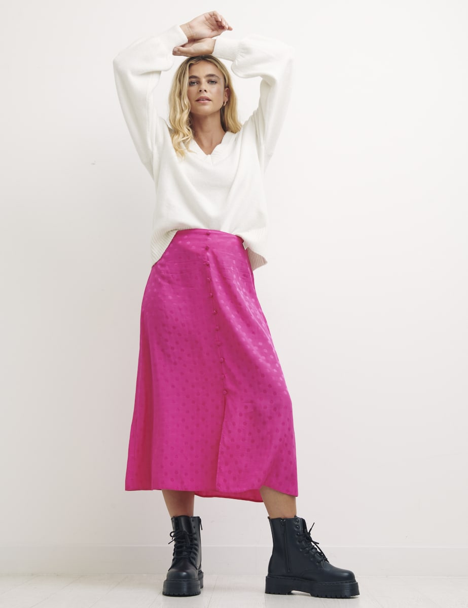 Pink Spot Jaquard Sadie Co-Ord Skirt
