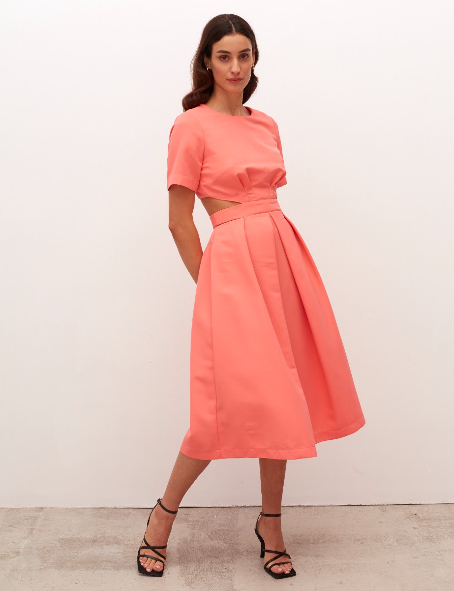 Pink Cut Out Alice Midi Dress