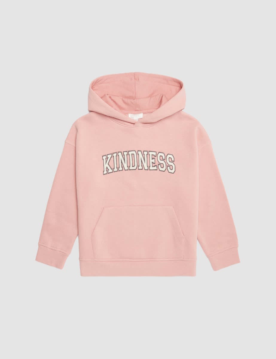 Somebody's Child Dusty Pink Kindness Embroidered Hoodie