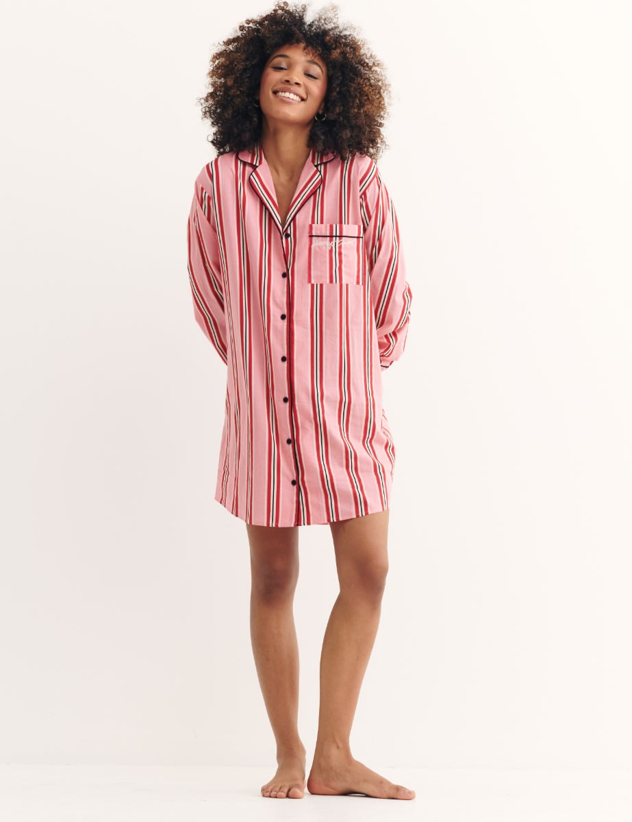Pink Harry Stripe Night Shirt Dress