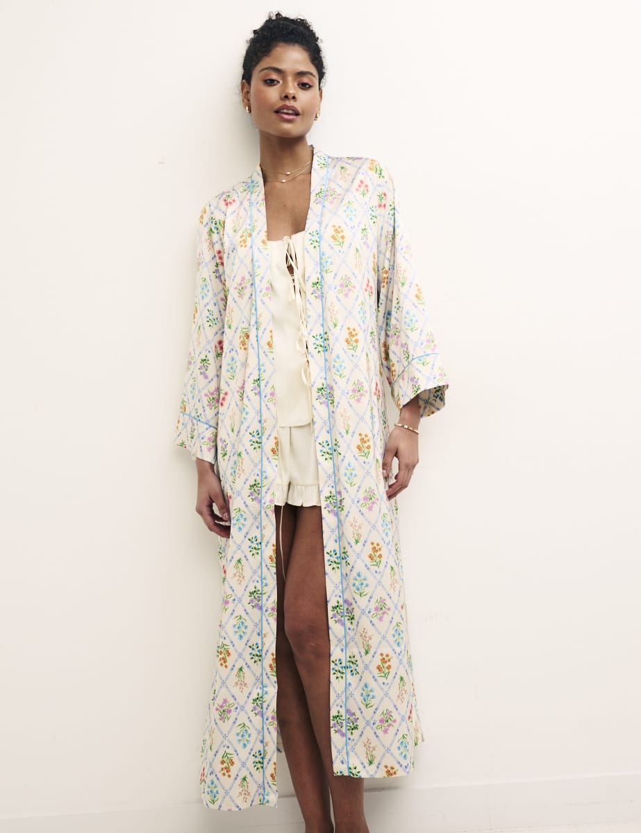 Floral Satin Pyjama Robe | Nobody's Child