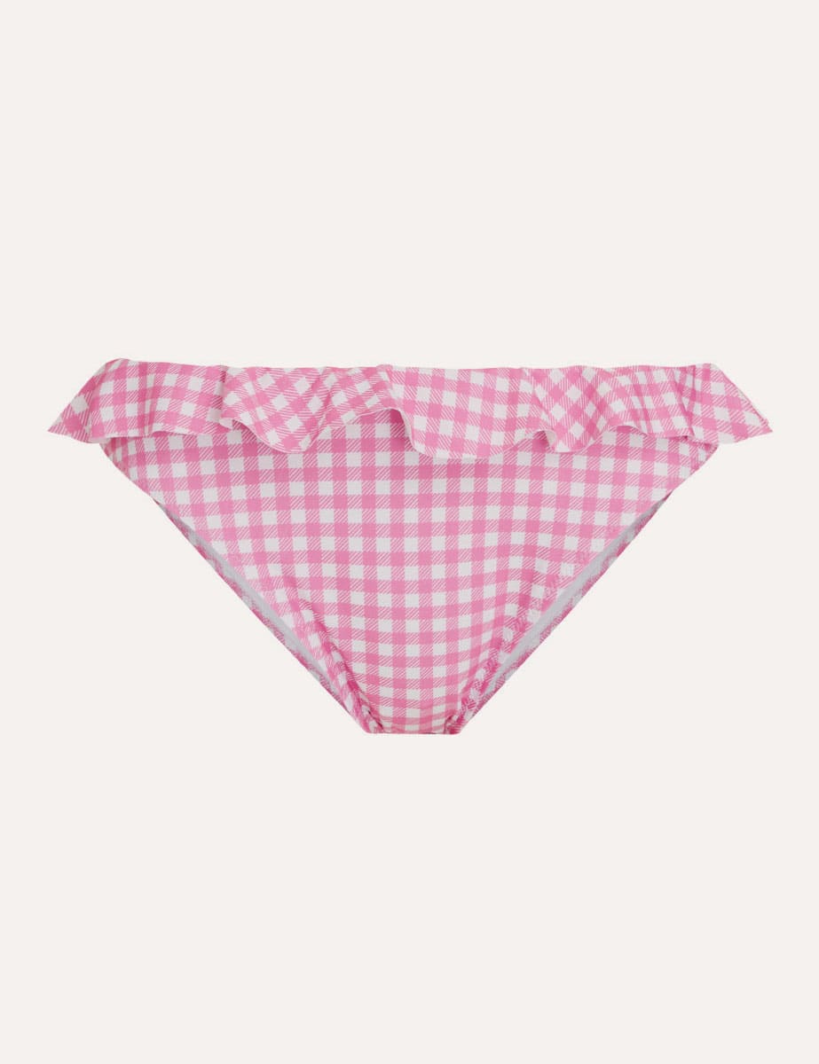 Pink Abbie Frill and Bow Bikini Bottoms