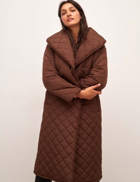 Somme Long Belted Quilted Coat