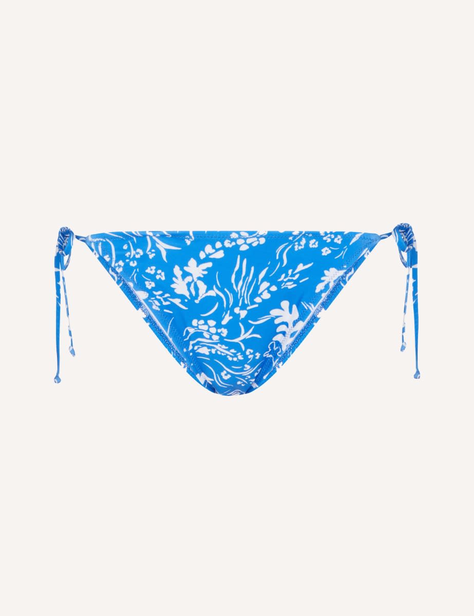 Blue Retro Print Georgia Triangle Tie Bikini Top | Nobody's Child