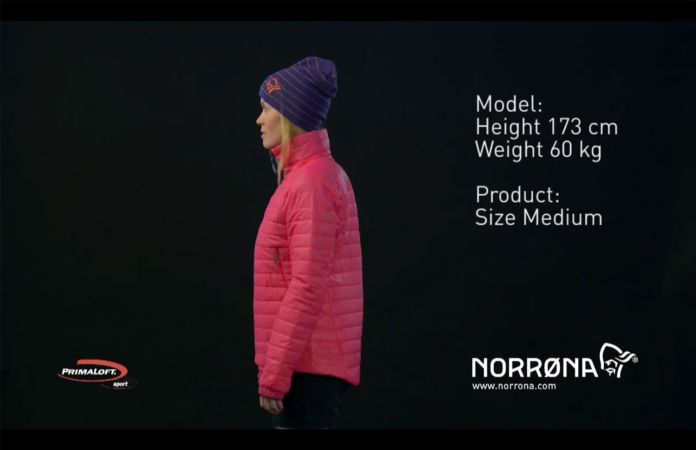 Norrona falketind Primaloft jacket for women in pink