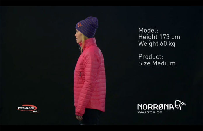 Norrona falketind Primaloft jacket for women in pink