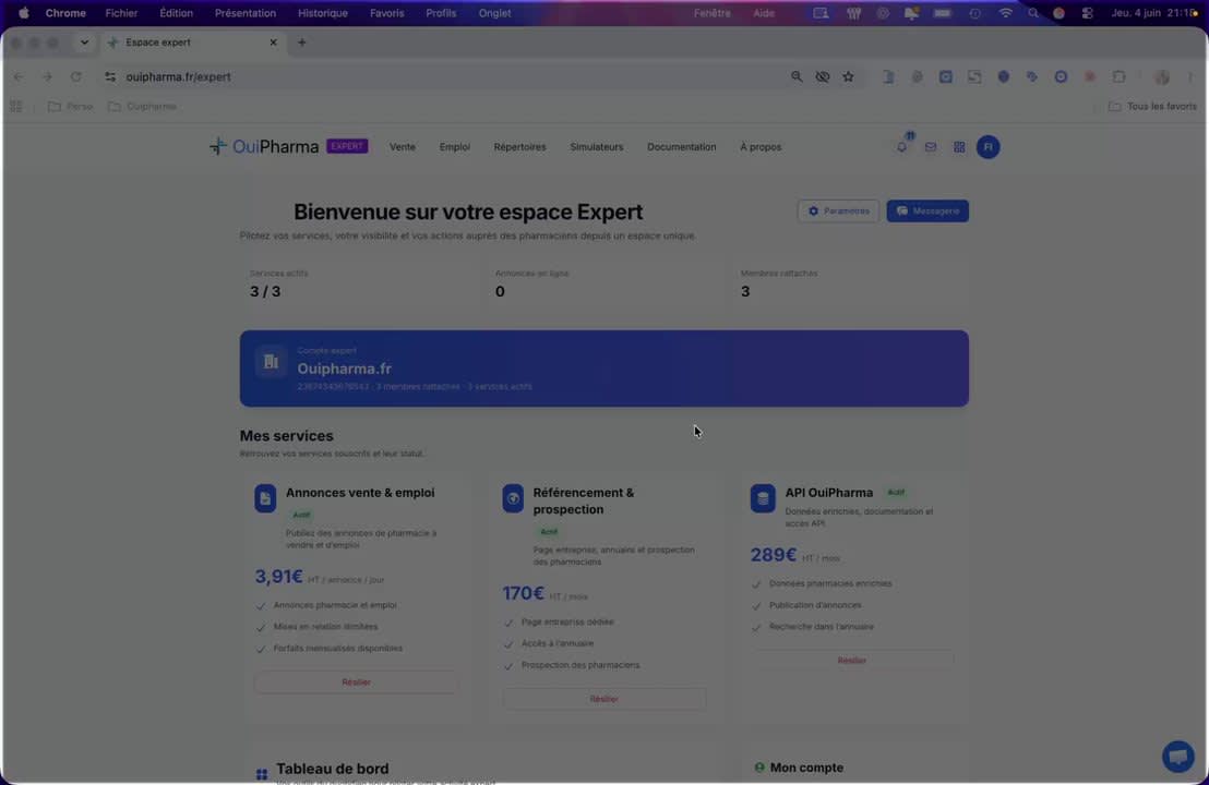 Vidéo de présentation OuiPharma Expert (Loom)