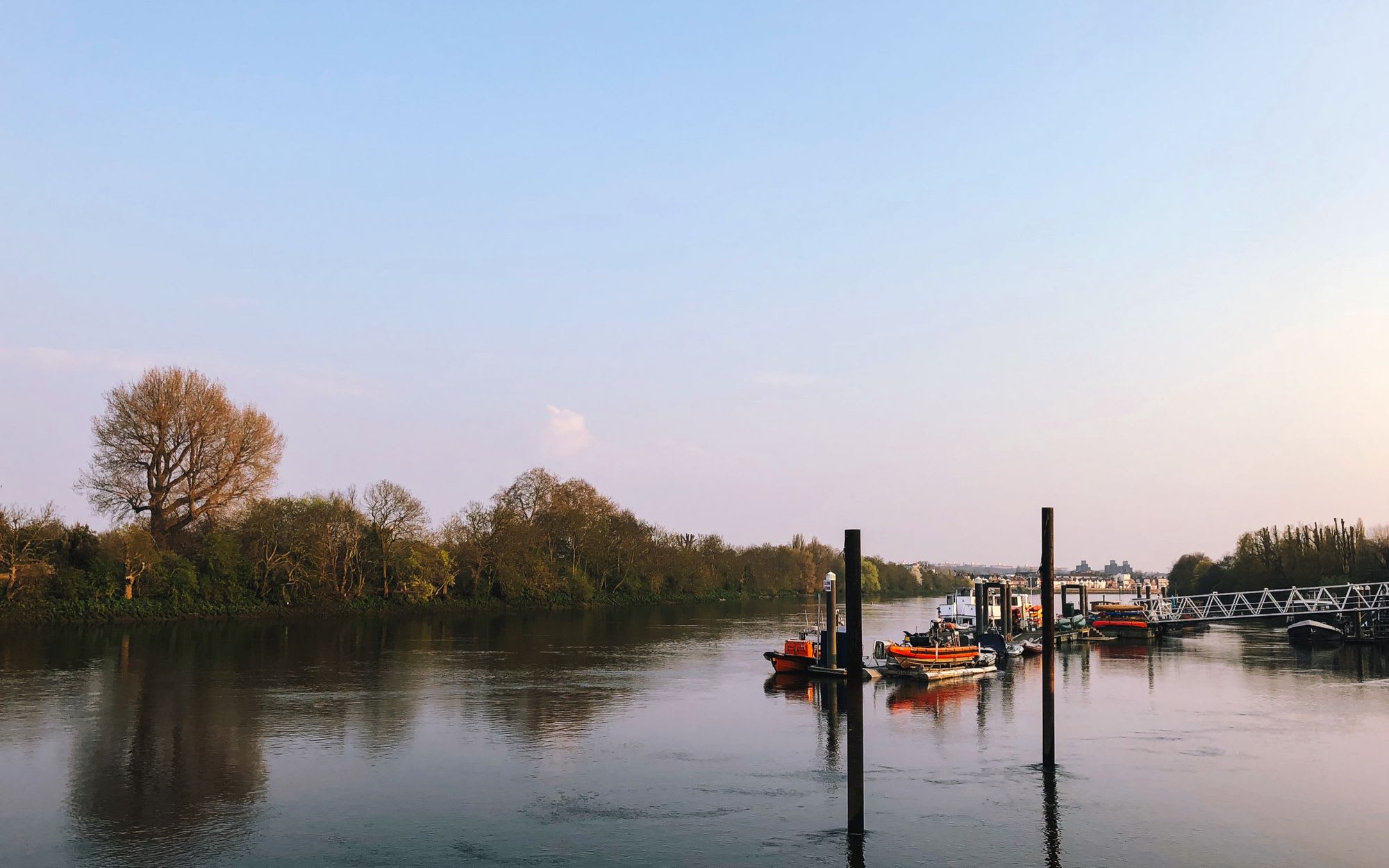 View along the River Thames in Chiswick