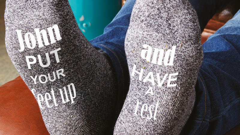 Personalised Put Your Feet Up Novelty Socks