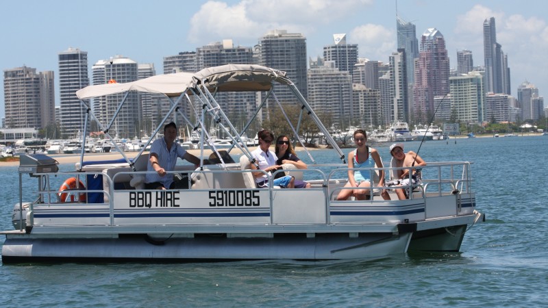 pontoon boat hire with bbq - full day