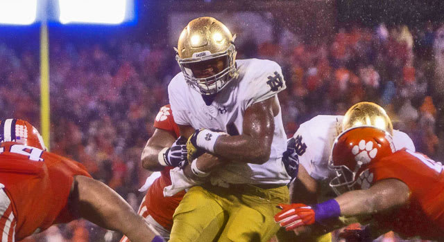 Notre Dame quarterback DeShone Kizer in the Fighting Irish’s 24-22 loss at Clemson in 2015