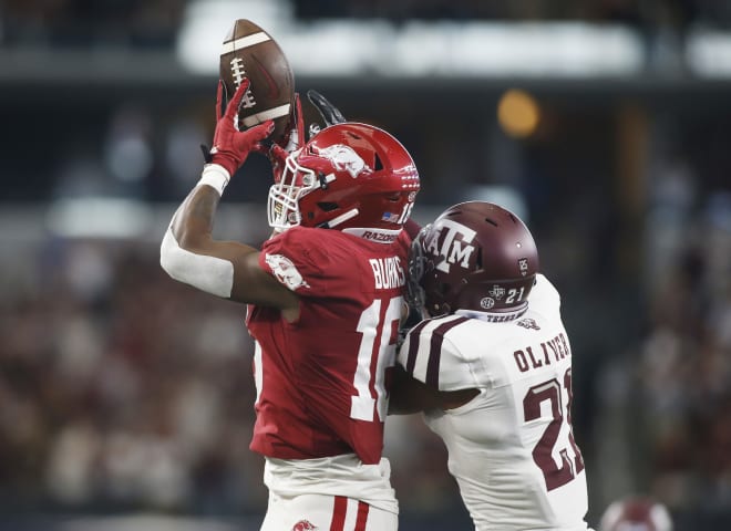 Arkansas sophomore wide receiver Treylon Burks