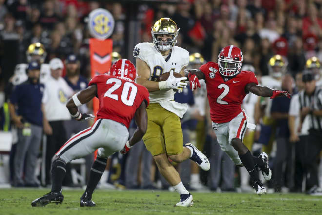 Former Notre Dame tight end Cole Kmet at Georgia in September