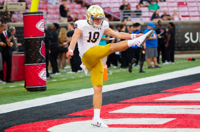 Notre Dame sophomore punter Jay Bramblett