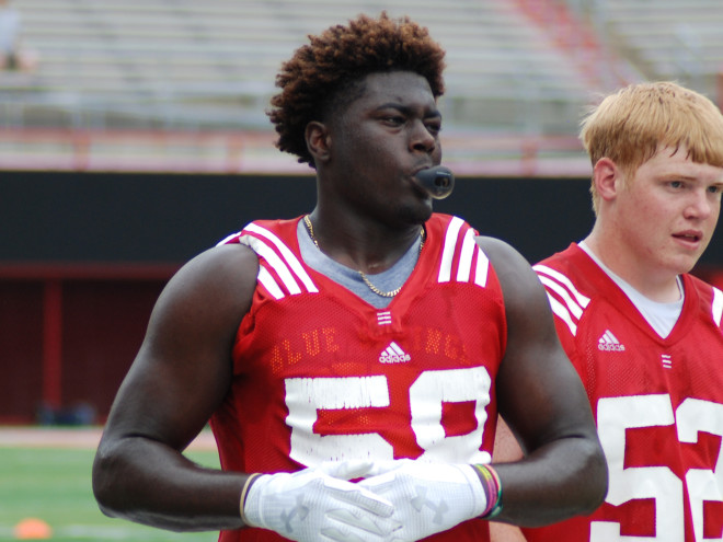 Blue Springs 2018 defensive tackle Daniel Parker headlined the group of linemen in attendance Monday at Nebraska's Big Man Camp.