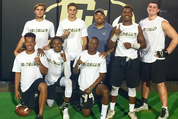 Ryan Nelson (pictured far right) attended CU's Under the Lights Camp with six of his teammates.