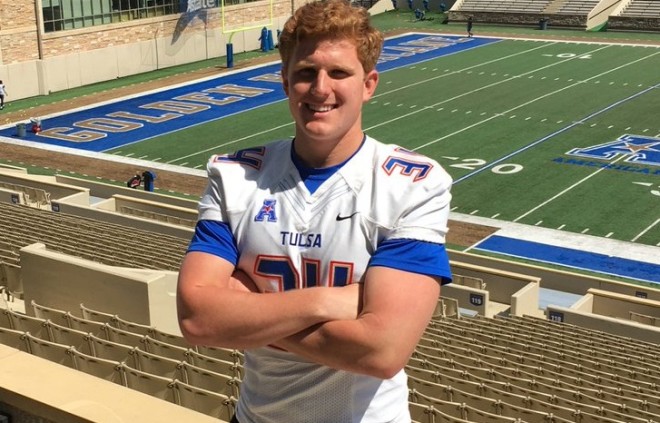 Chase Brown during an unofficial visit to Tulsa in March.