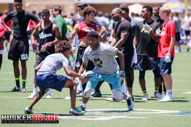 Huskers WR commit Keyshawn Johnson Jr. during one-on-ones