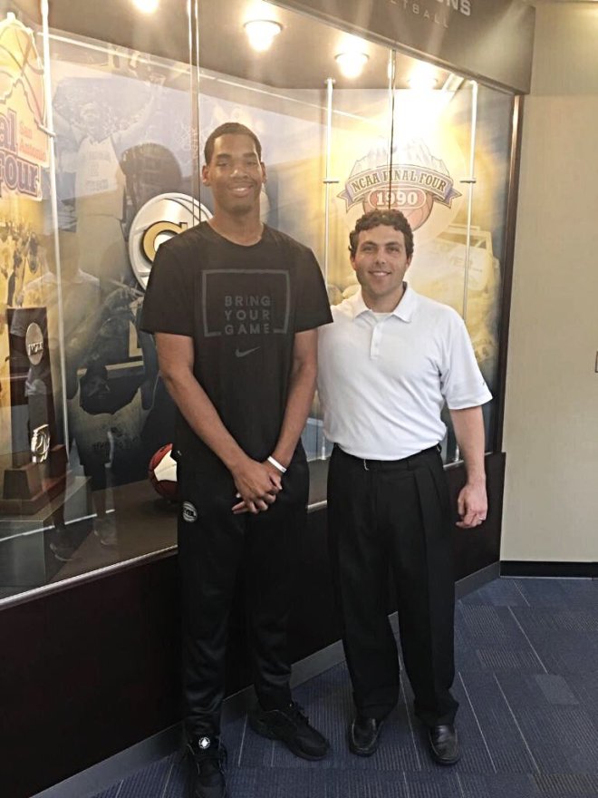 Brooks poses with Pastner during his visit to Tech